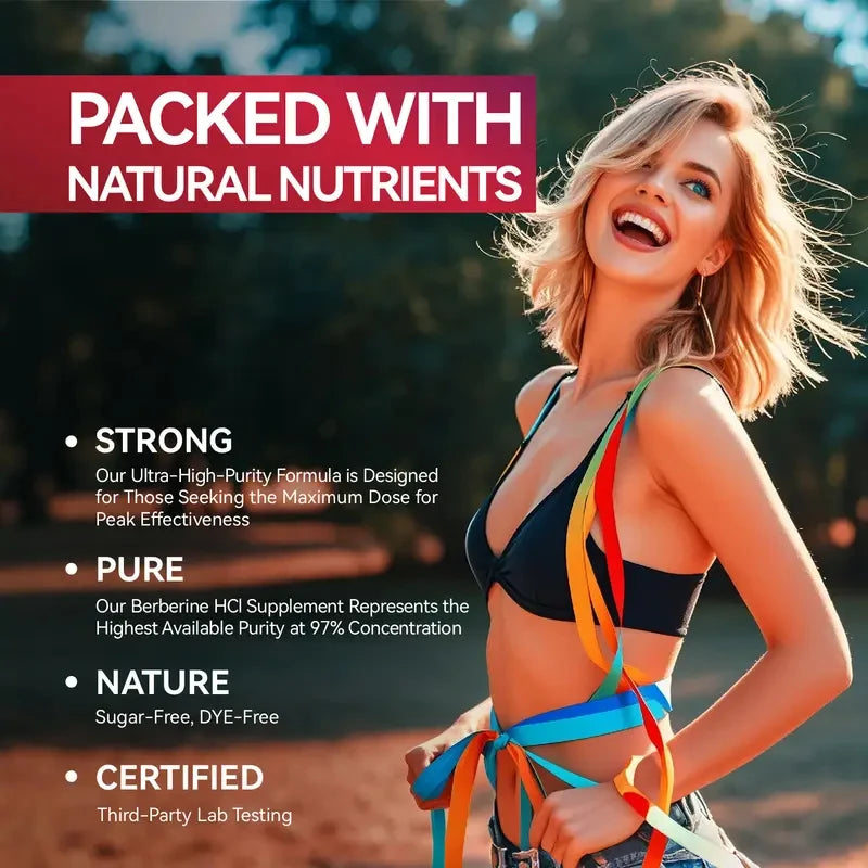 Berberine Capsules, Support Blood Sugar, Heart, Metabolic, Digestive Health, Weight Management, Liver Detox, Antioxidant, Immune