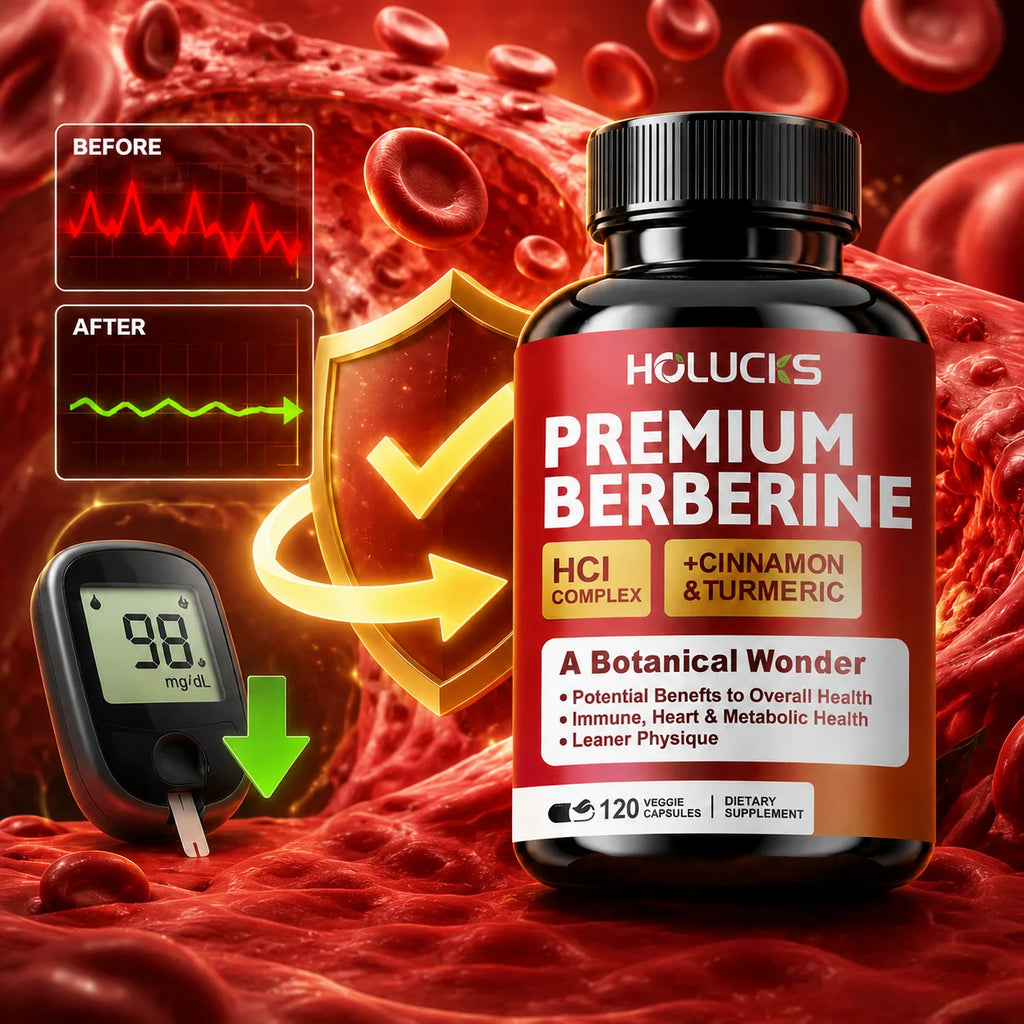 Berberine Capsules, Support Blood Sugar, Heart, Metabolic, Digestive Health, Weight Management, Liver Detox, Antioxidant, Immune