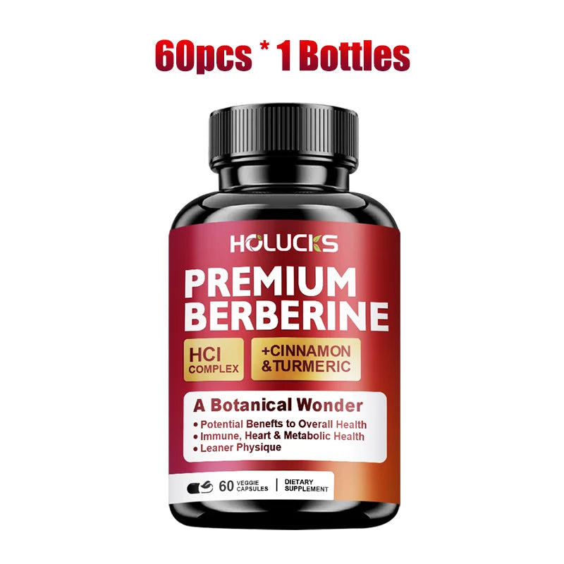 Berberine Capsules, Support Blood Sugar, Heart, Metabolic, Digestive Health, Weight Management, Liver Detox, Antioxidant, Immune
