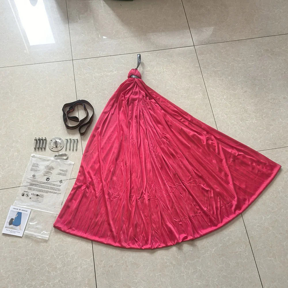150x280cm Swing Hammock Elastic Indoor Hanging Bed Complete Accessories Anti Gravity Yoga Fitness Pilates Equipment Kids Adults