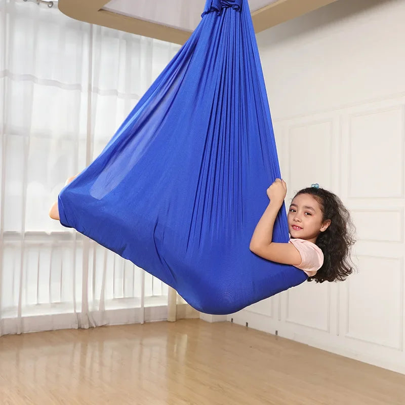 150x280cm Swing Hammock Elastic Indoor Hanging Bed Complete Accessories Anti Gravity Yoga Fitness Pilates Equipment Kids Adults