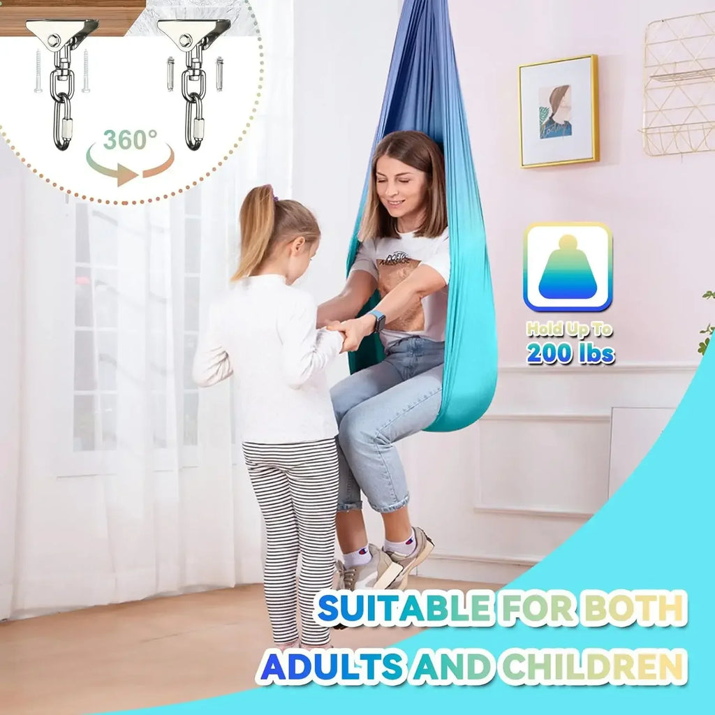 150x280cm Swing Hammock Elastic Indoor Hanging Bed Complete Accessories Anti Gravity Yoga Fitness Pilates Equipment Kids Adults