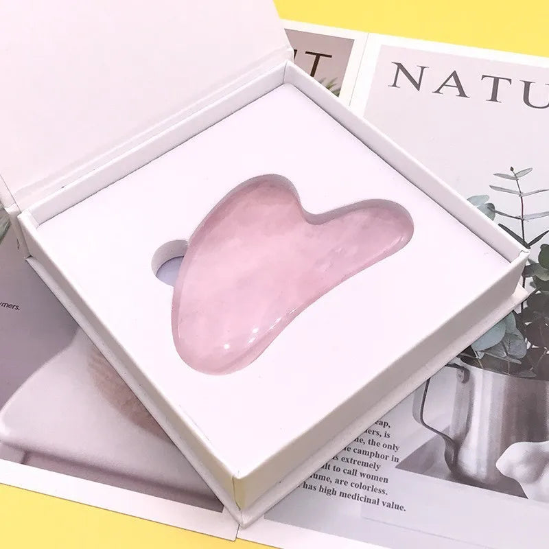 Gua Sha Natural Stone Quartz Jade Massage Roller Faical Massage Tools for Face Board Acupoint Eye Care Body SPA Massager