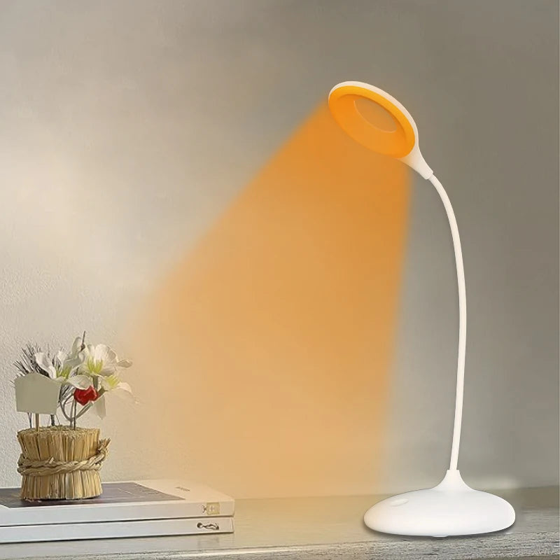 No Blue Desk Lamp 1600K 600nm Eye-Care Rechargeable Table Reading Light Touch Control Flexible Gooseneck with Standing Base