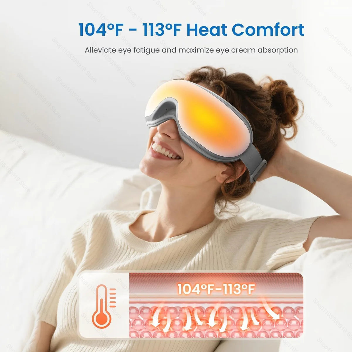 Heated Smart Vibration Eye Massager Airbag Compress Eye Care Instrument Bluetooth Music Eye Massage Sleepping Mask Relax Fatigue