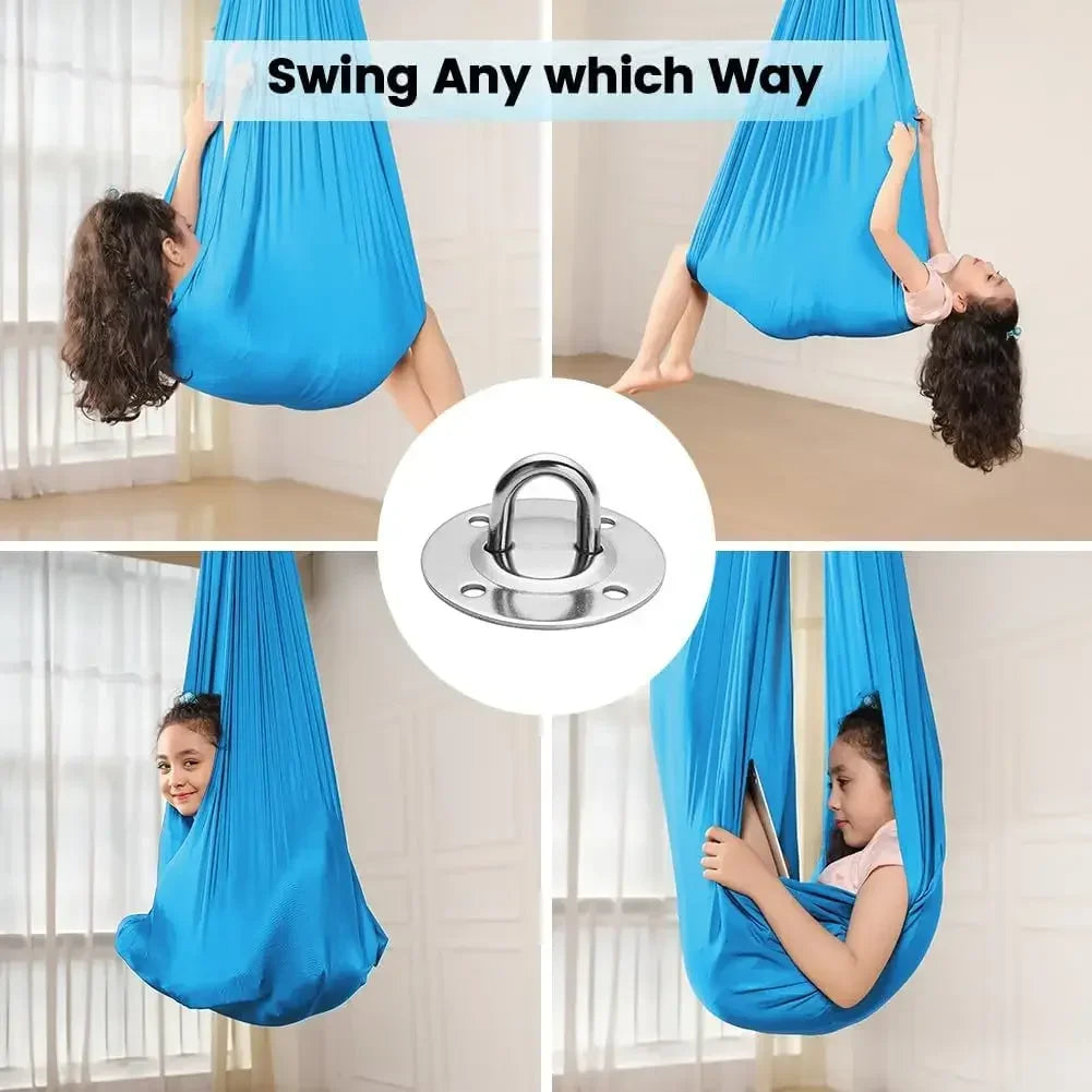 150x280cm Swing Hammock Elastic Indoor Hanging Bed Complete Accessories Anti Gravity Yoga Fitness Pilates Equipment Kids Adults