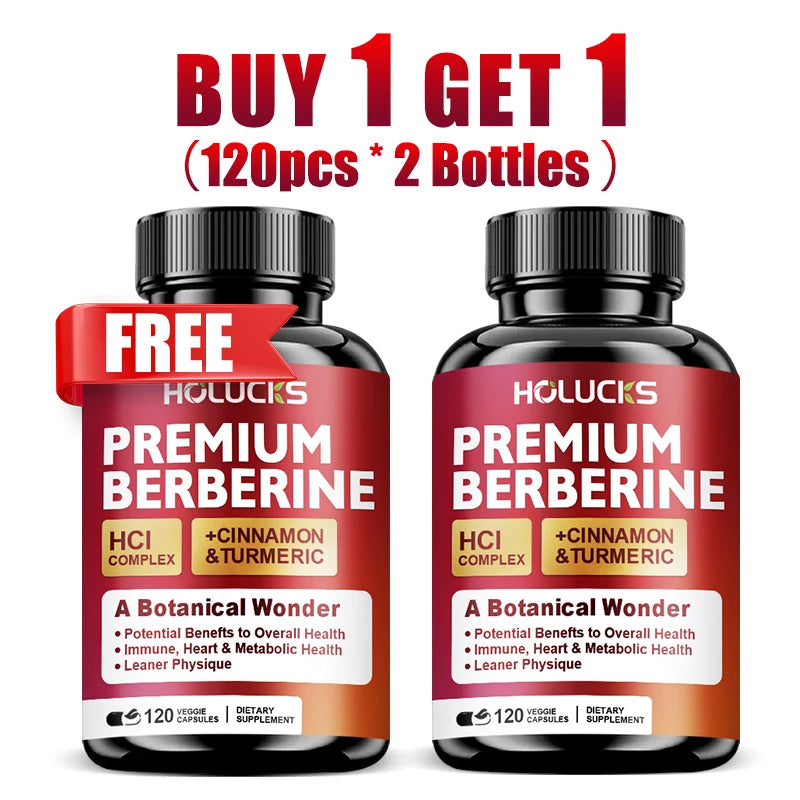 Berberine Capsules, Support Blood Sugar, Heart, Metabolic, Digestive Health, Weight Management, Liver Detox, Antioxidant, Immune