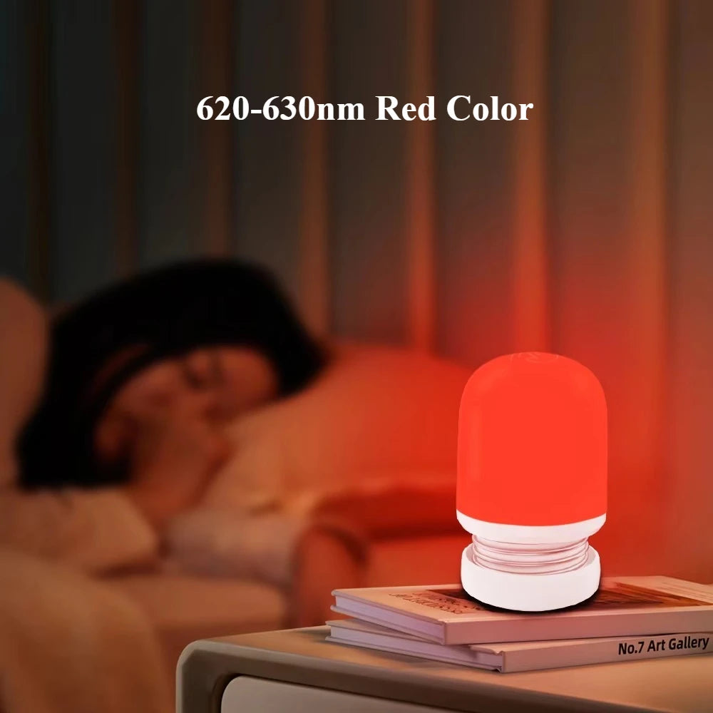 620-630nm Red Color Night Light Sleeping No Blue Melatonin - Boosting USB Rechargeable Brightness Sleep Lamp Portable Eye-care