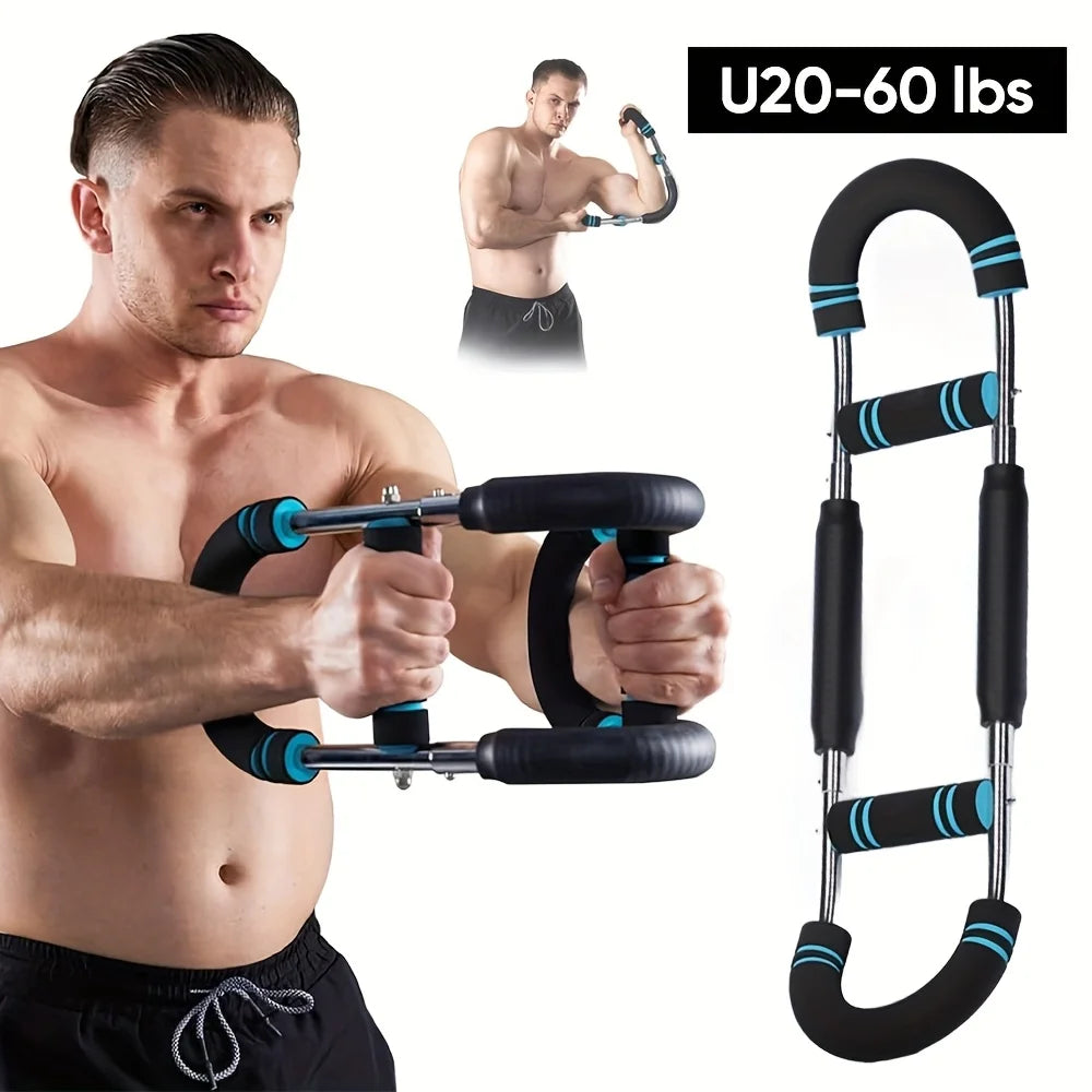 Adjustable Spring Twister Arm Exerciser Resistance Bar 20-50kg for Arm Chest Home Workout Fitness Equipment