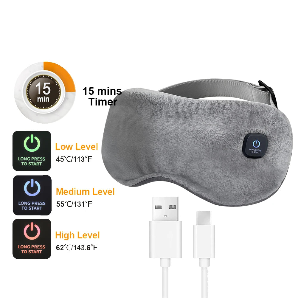 Electric Eye Massager Hot Compress Stress Relief Heating Vibration Massage Connect Music Relax Foldable Eye Care Smart Glasses