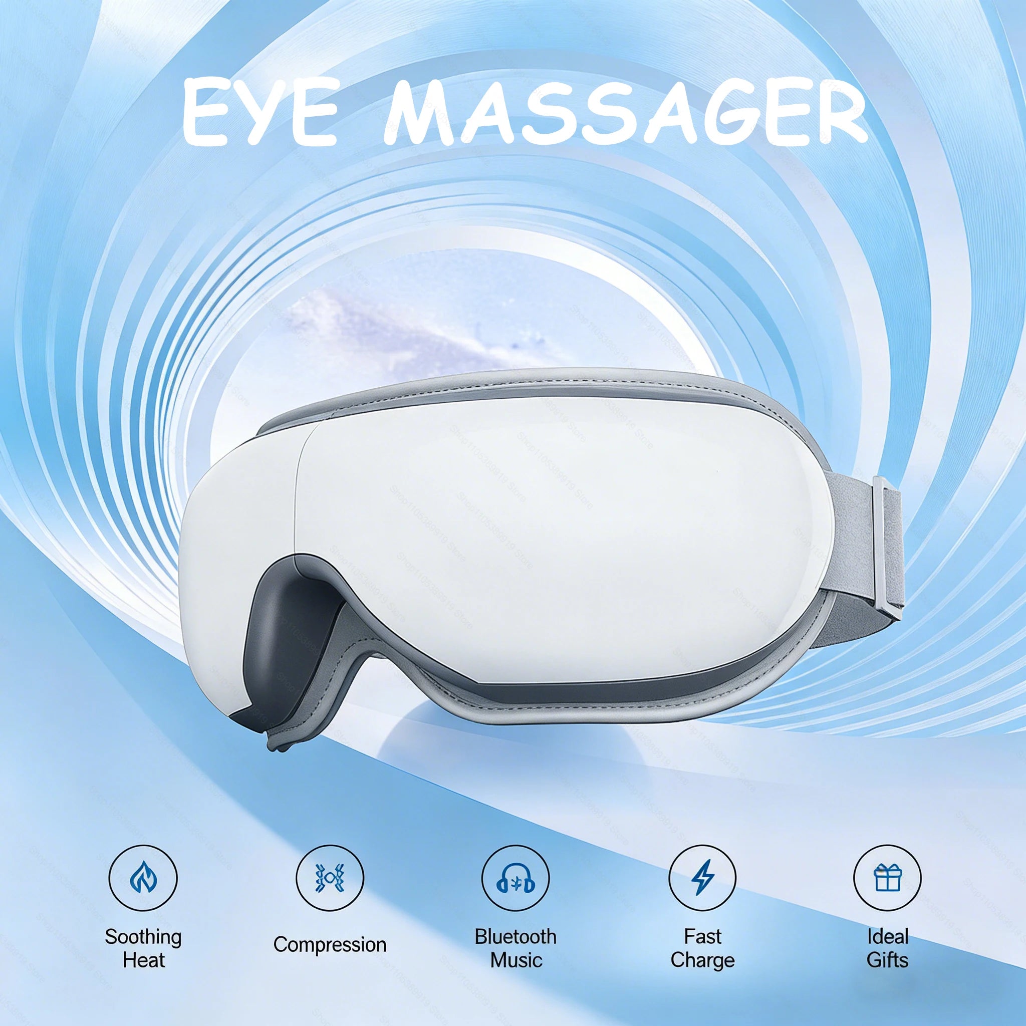 Heated Smart Vibration Eye Massager Airbag Compress Eye Care Instrument Bluetooth Music Eye Massage Sleepping Mask Relax Fatigue