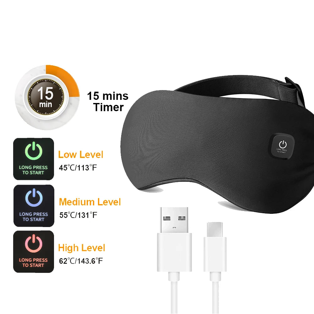 Electric Eye Massager Hot Compress Stress Relief Heating Vibration Massage Connect Music Relax Foldable Eye Care Smart Glasses