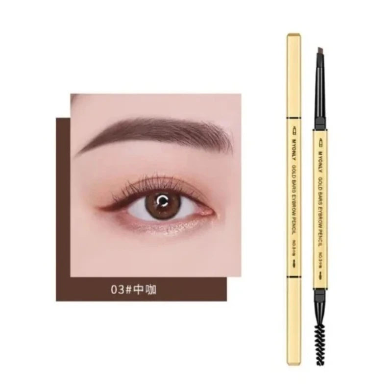 1Pc Dark Coffee Eyebrow Pencil With Brush Long Lasting Waterproof Black Gray Eyebrow Tattoo Pen Makeup Eye Brow Tint Sobrancelha