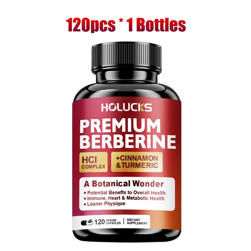 Berberine Capsules, Support Blood Sugar, Heart, Metabolic, Digestive Health, Weight Management, Liver Detox, Antioxidant, Immune