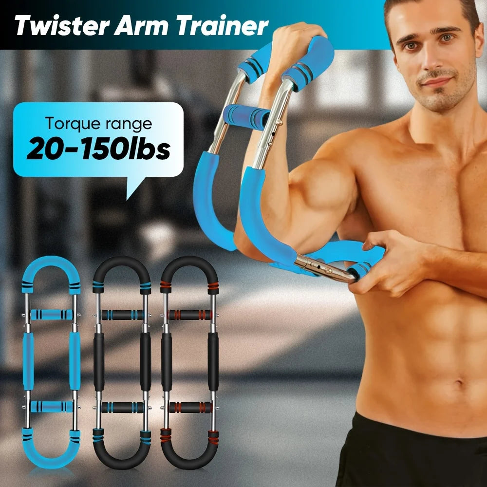 Adjustable Spring Twister Arm Exerciser Resistance Bar 20-50kg for Arm Chest Home Workout Fitness Equipment