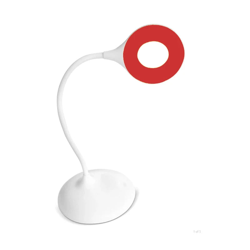 No Blue Desk Lamp 1600K 600nm Eye-Care Rechargeable Table Reading Light Touch Control Flexible Gooseneck with Standing Base