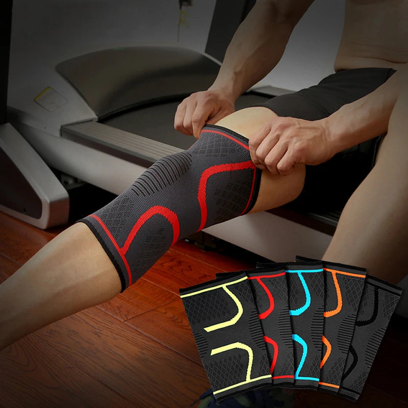2Pcs Elastic Knee Pads Fitness Knee Support Braces Elastic Nylon Sport Compression Knee Pad Sleeve for Basketball Volleyball