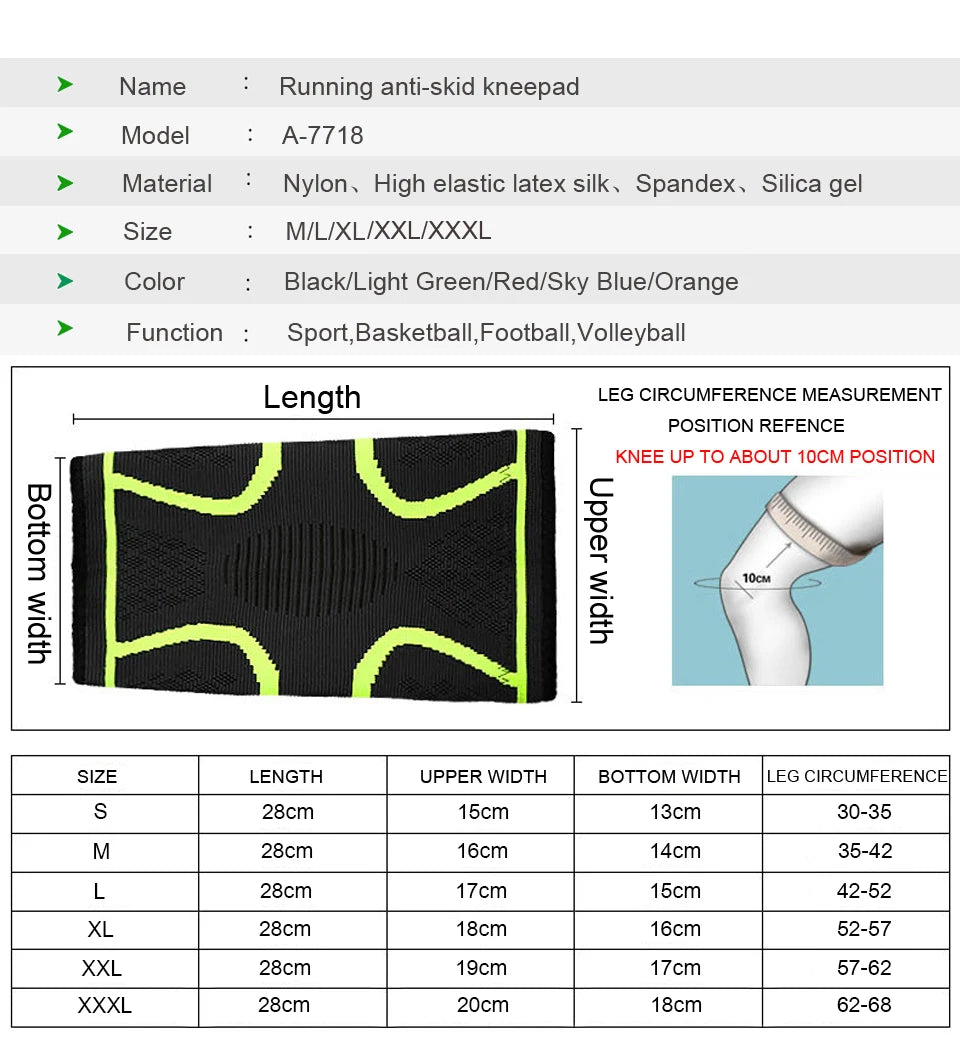 2Pcs Elastic Knee Pads Fitness Knee Support Braces Elastic Nylon Sport Compression Knee Pad Sleeve for Basketball Volleyball