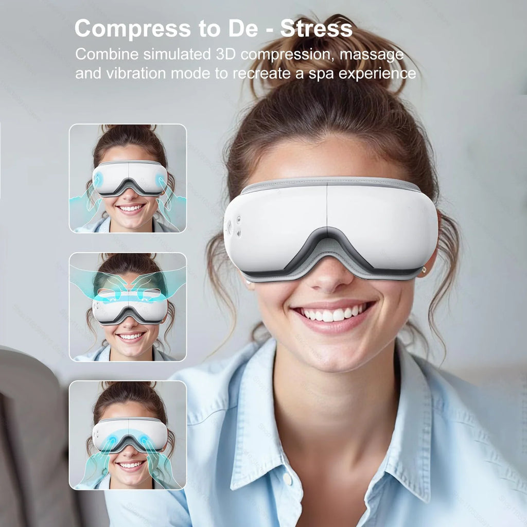 Heated Smart Vibration Eye Massager Airbag Compress Eye Care Instrument Bluetooth Music Eye Massage Sleepping Mask Relax Fatigue