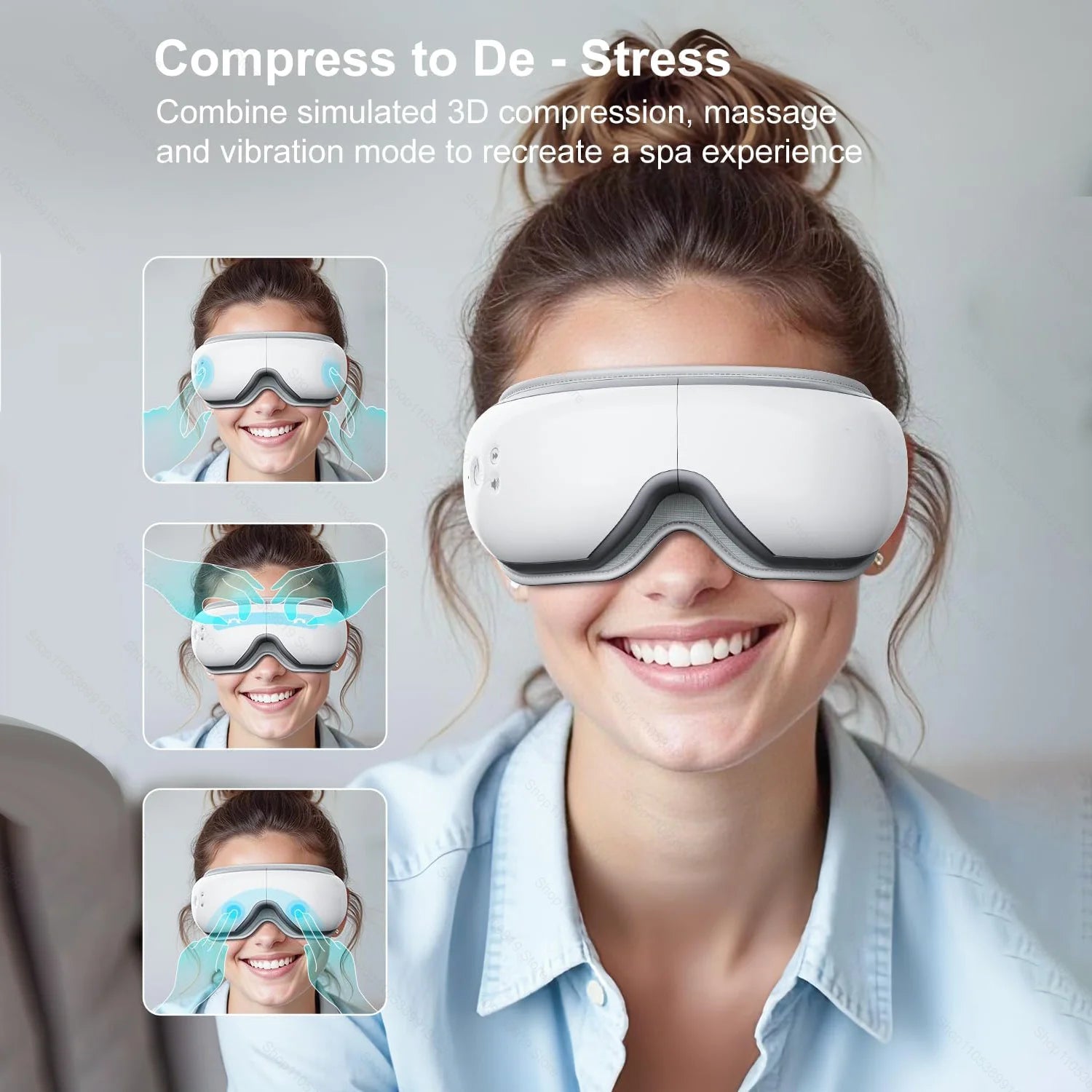Heated Smart Vibration Eye Massager Airbag Compress Eye Care Instrument Bluetooth Music Eye Massage Sleepping Mask Relax Fatigue
