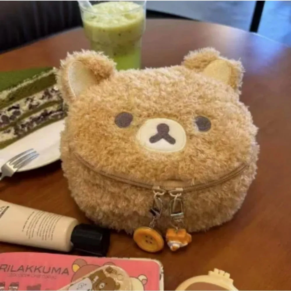 Plushes Makeup Case Anime Relaxed Bear Cosmetic Bag Women Jewelry Storage Pouch Girl Organizer Handbags Gift Hot Sales