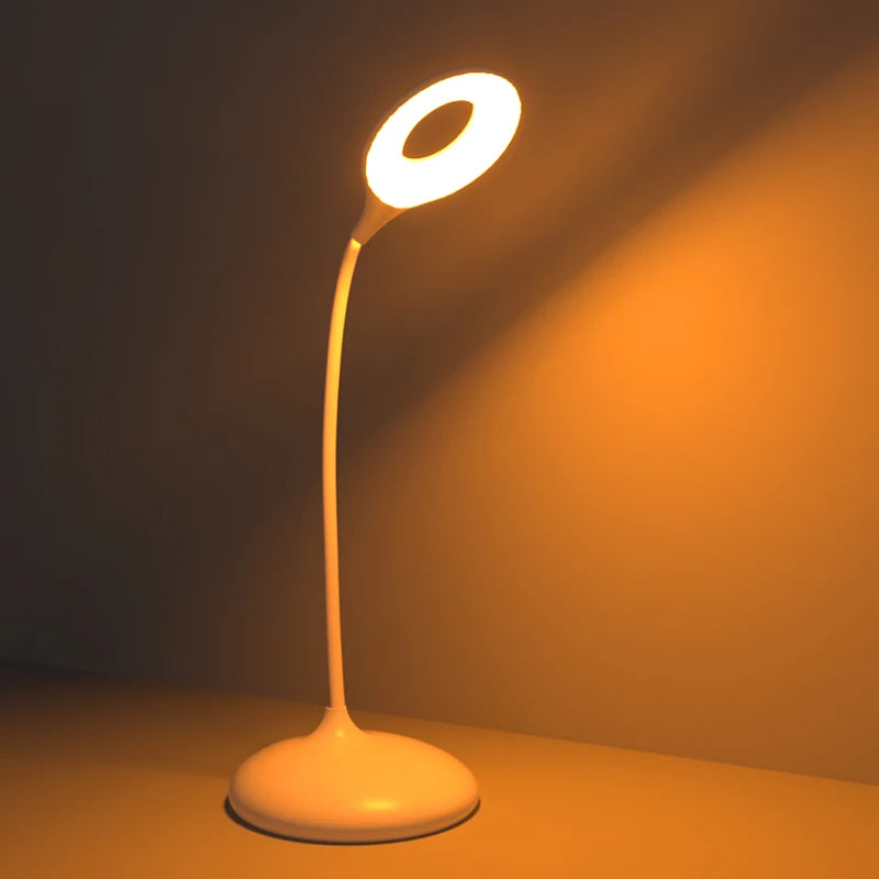 No Blue Desk Lamp 1600K 600nm Eye-Care Rechargeable Table Reading Light Touch Control Flexible Gooseneck with Standing Base
