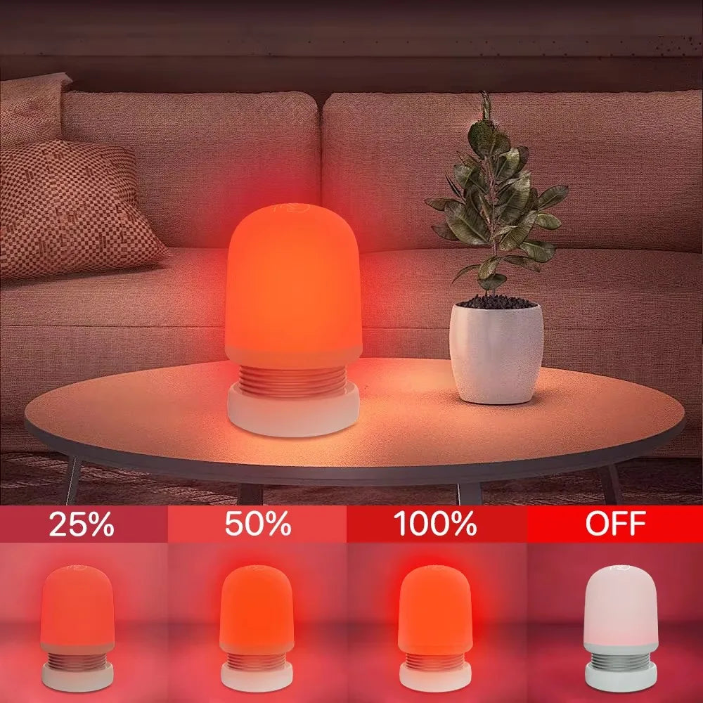 620-630nm Red Color Night Light Sleeping No Blue Melatonin - Boosting USB Rechargeable Brightness Sleep Lamp Portable Eye-care